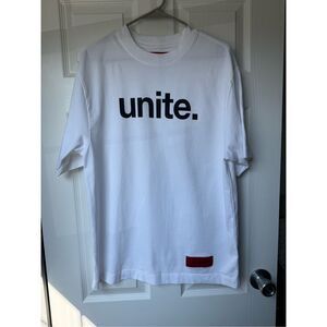 Chnge Mens Medium Unite White Basic T Shirt